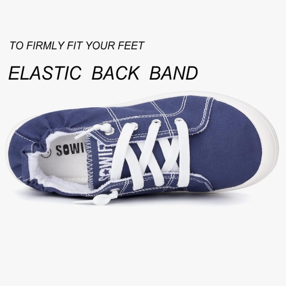 Sowift Women's Low-Top Canvas Fashion Slip-On Sneakers Casual Walking Shoes - Picture 4 of 8